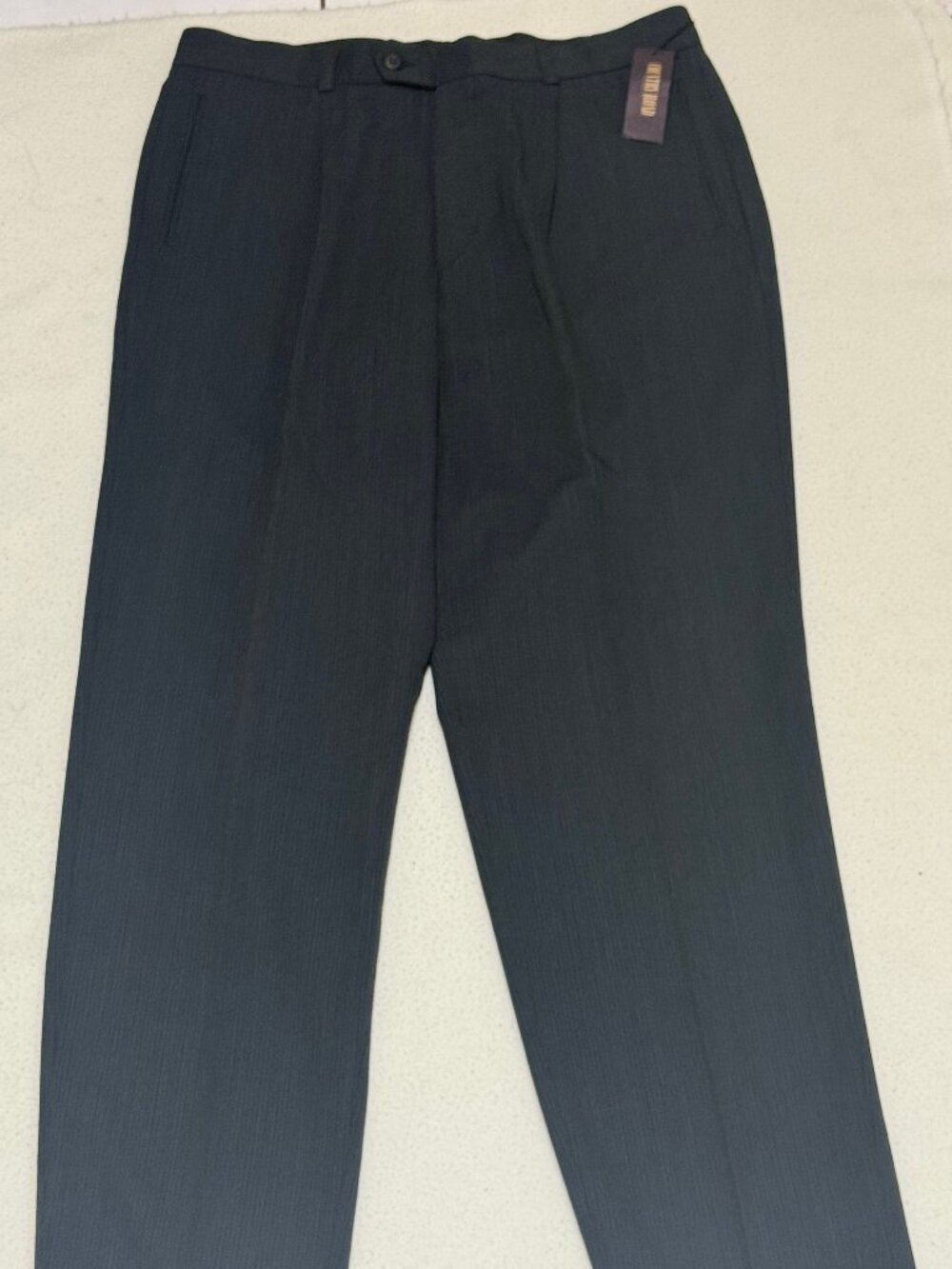 VTG NWT Country Road Men's Pinstripe Pleated Dress Pants - Dark Gray - Size 38